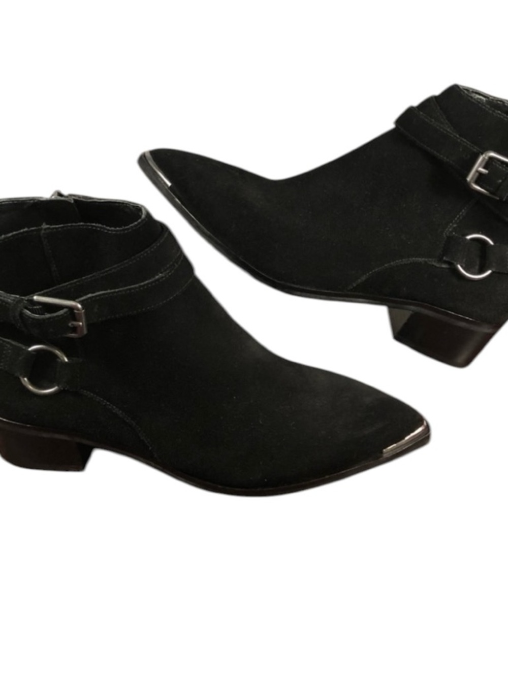 Marc Fisher Yatina black suede pointed-toe ankle booties